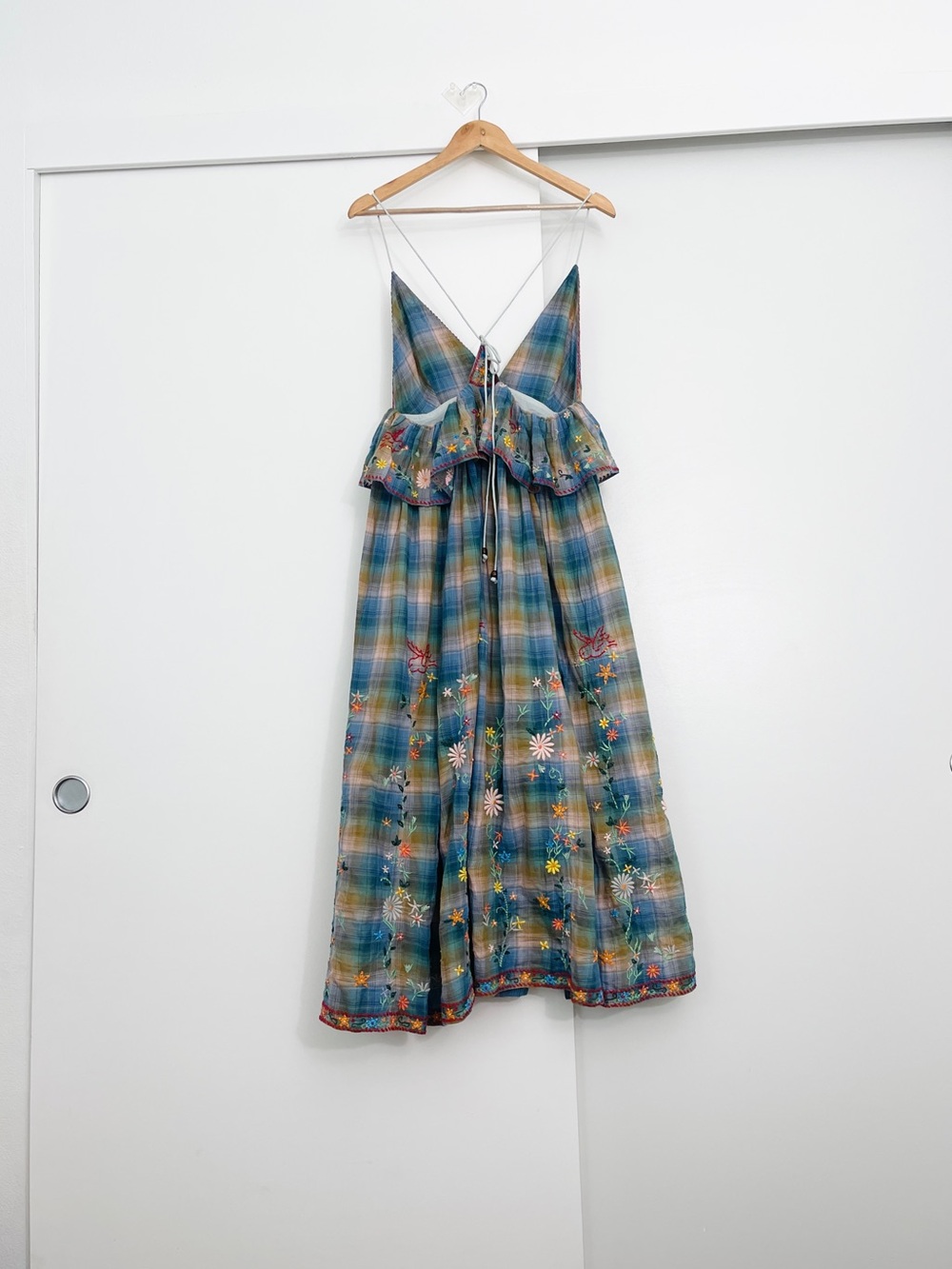 NWT Free People Songs Of Summer Embroidered Floral Birds Maxi Dress Size Medium - Picture 4 of 7